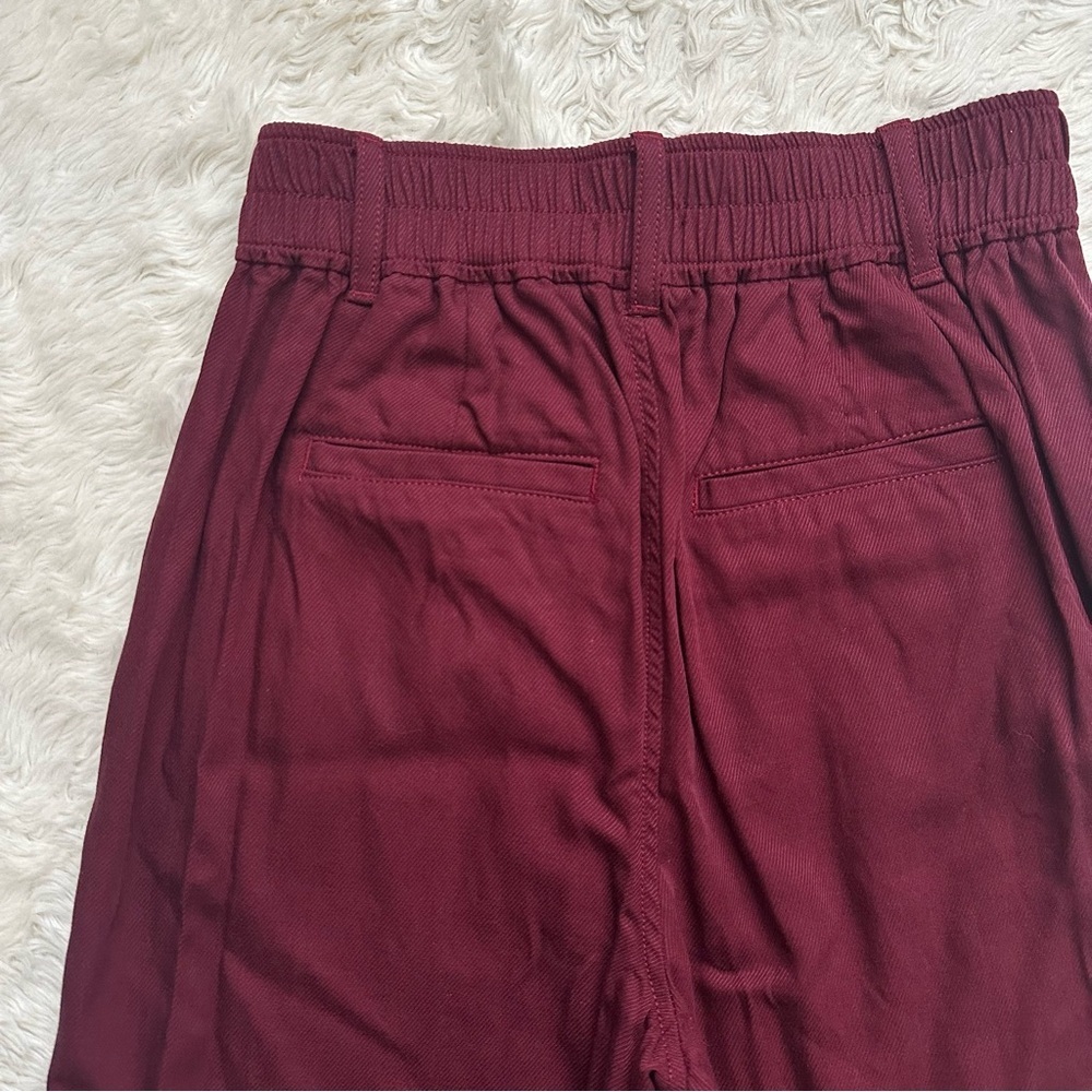 Madewell Pants The Neale Straight-Leg Pant in Drapeweave Cabernet Sz 00 - Picture 7 of 11